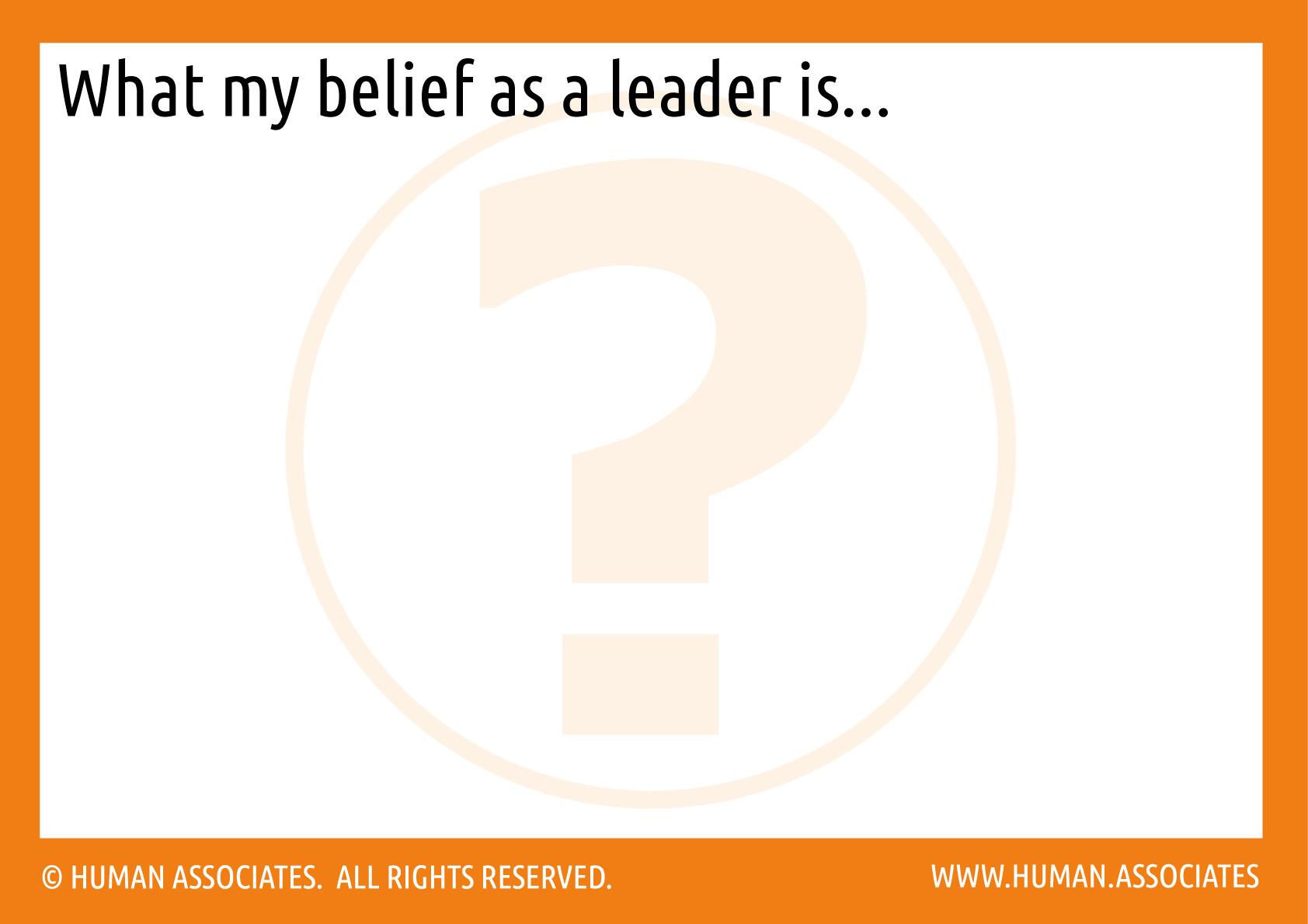 What Do You Believe As A Leader? Response